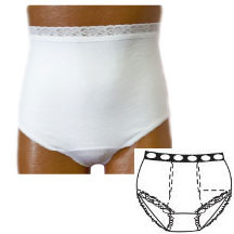 OPTIONS Ladies' Basic with Built-In Barrier/Support, White, Dual Stoma, Small 4-5, Hips 33" - 37" 1 Each
