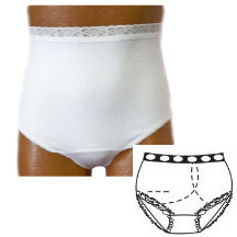 OPTIONS Ladies' Basic with Built-In Barrier/Support, White, Left-Side Stoma, Small 4-5, Hips 33" - 37" 1 Each