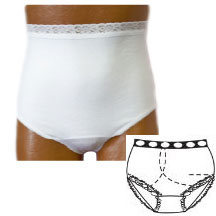 OPTIONS Ladies' Basic with Built-In Barrier/Support, White, Right-Side Stoma, XX-Large 11-12, Hips 47" - 50" 1 Each