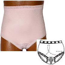 OPTIONS Split-Lace Crotch with Built-In Barrier/Support, Light Yellow, Right Side Stoma, Medium 6-7, Hips 37"-41" 1 Each