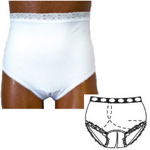 OPTIONS Ladies' Basic with Built-In Barrier/Support, White, Right-Side Stoma, Medium 6-7 Hips 37" - 41" 1 Each