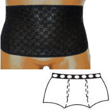 OPTIONS Ladies' Brief with Open Crotch and Built-In Barrier/Support, Black, Center Stoma, Large 8-9, Hips 41" - 45" 1 Each