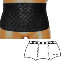 OPTIONS Open Crotch with Built-In Barrier/Support, Black, Dual Stoma, Medium 6-7, Hips 37" - 41" 1 Each