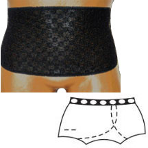 OPTIONS Ladies' Brief with Open Crotch and Built-In Barrier/Support, Black, Left-Side Stoma, Small 4-5, Hips 33" - 37" 1 Each