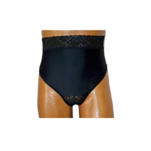 OPTIONS Ladies' Backless with Split-Lace Crotch and Built-In Barrier/Support, Black, Right-Side Stoma, X-Small 1 Each