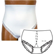 OPTIONS Ladies' Brief with Built-In Barrier/Support, White, Center Stoma, Small 4-5, Hips 33" - 37" 1 Each