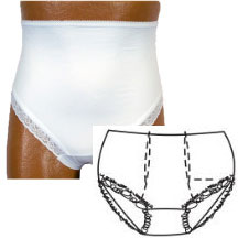 OPTIONS Ladies Brief with Built-In Barrier/Support, White, Dual Stoma, X-Large 10 1 Each