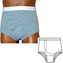 OPTIONS Men's Baisc With Built-In Barrier/Support, Gray, Right-Side Stoma, Small 32-34 1 Each