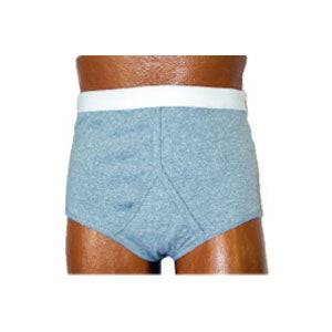 OPTIONS Men's Basic With Built-In Barrier/Support, Gray, Right-Side Stoma, X-Small 1 Each