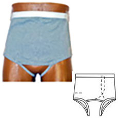 OPTIONS Men's Backless with Built-In Barrier/Support, Gray, Left-Side Stoma, Large 40-42 1 Each