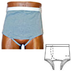 OPTIONS Men's Backless with Built-In Barrier/Support, Gray, Right-Side Stoma, Small 32-34 1 Each
