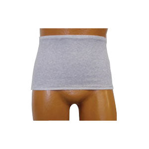 Men's Wrap/Brief with Open Crotch and Built-in Ostomy Barrier/Support Gray, Center Stoma, Medium 36-38 1 Each