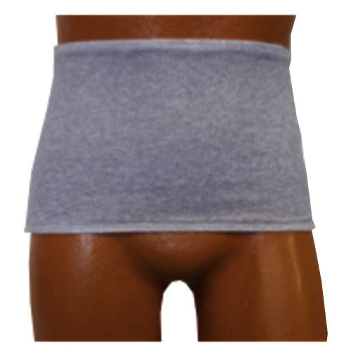 Men's Wrap/Brief with Open Crotch and Built-in Ostomy Barrier/Support Gray, Center Stoma, X-Large 1 Each