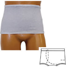 OPTIONS Mens' Brief with Built-In Barrier/Support, Light Gray, Right Stoma, X-Large 1 Each