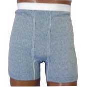 OPTIONS Men's Boxer Brief with Built-In Barrier/Support, Gray, Dual Stoma, Medium 36-38 1 Each