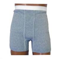 OPTIONS Men's Boxer Brief with Built-In Barrier/Support, Gray, Dual Stoma, Small 32-34 1 Each