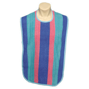 Adult Bib with Velcro Closure, Multi-Striped, 18" x 34" 1 Each