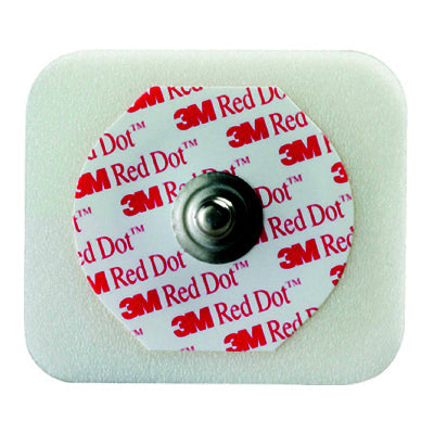 Red Dot ECG Monitoring Electrodes, Radiolucent, Foam, Diaphoretic, with Abrader 50 Box