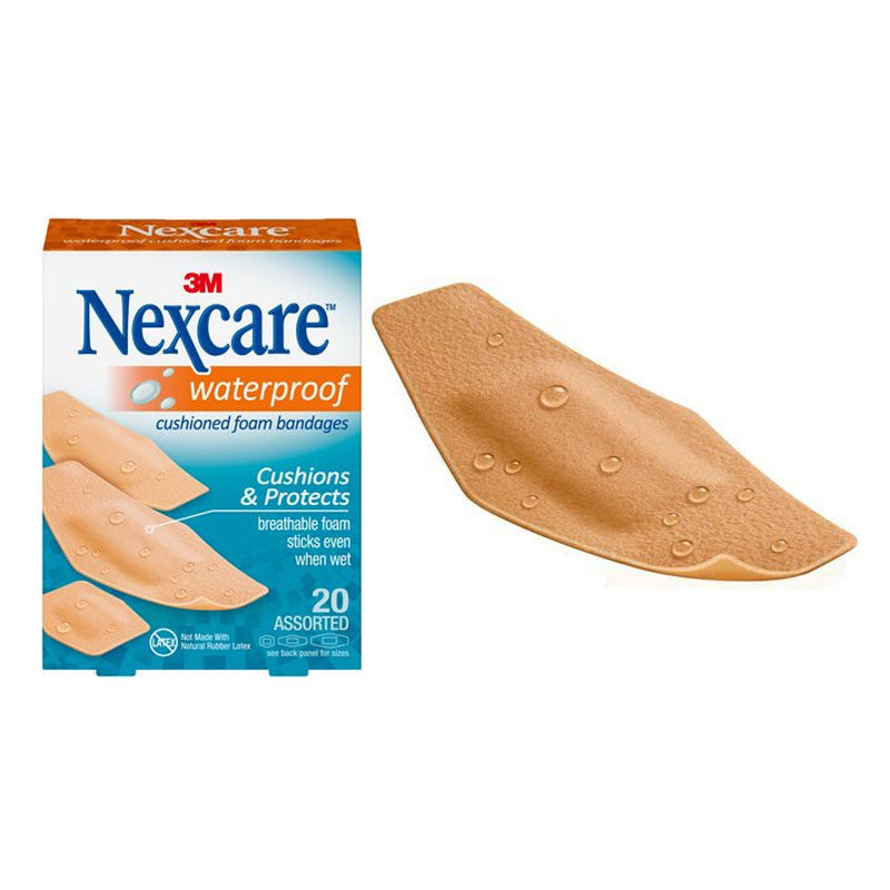 Nexcare Waterproof Cushioned Foam Bandages, 20 ct 20 Box