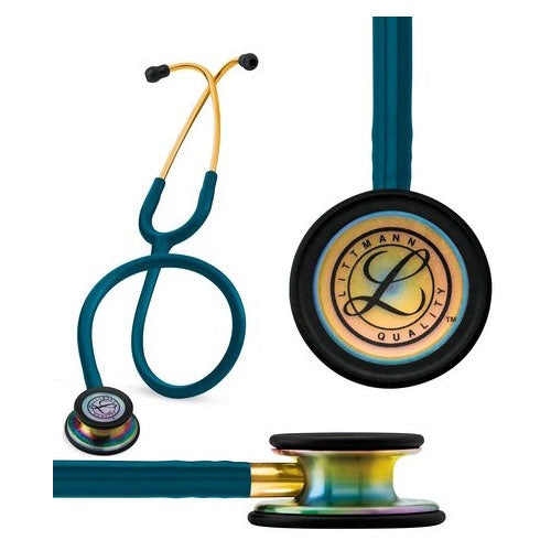 Littmann Classic III Stethoscope, Rainbow-Finish, Caribbean Blue Tube, 27" 1 Each
