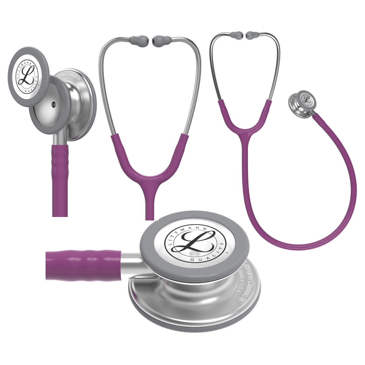 Littmann Classic III Stethoscope, 27", Plum, Standard 1 Each