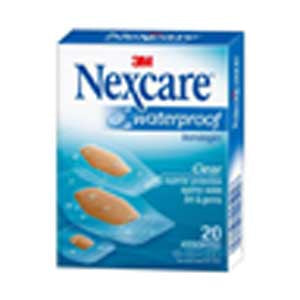 Nexcare Waterproof Bandage Assorted, Clear 20 Each