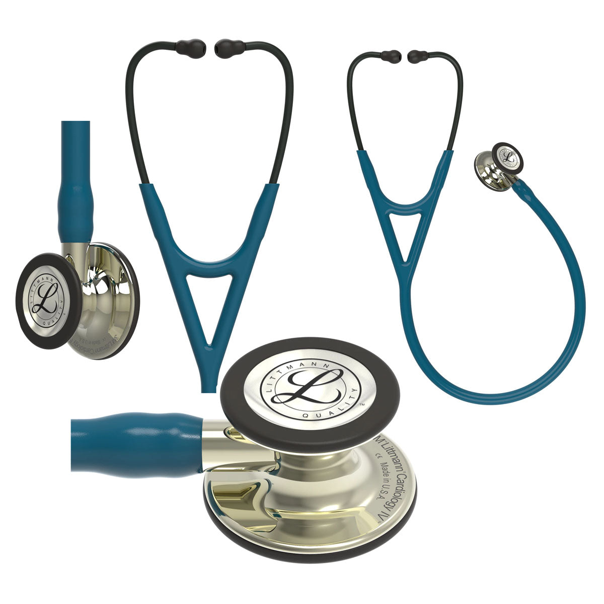 Littmann Cardiology IV Stethoscope, 27", Caribbean Blue, Champagne 1 Each
