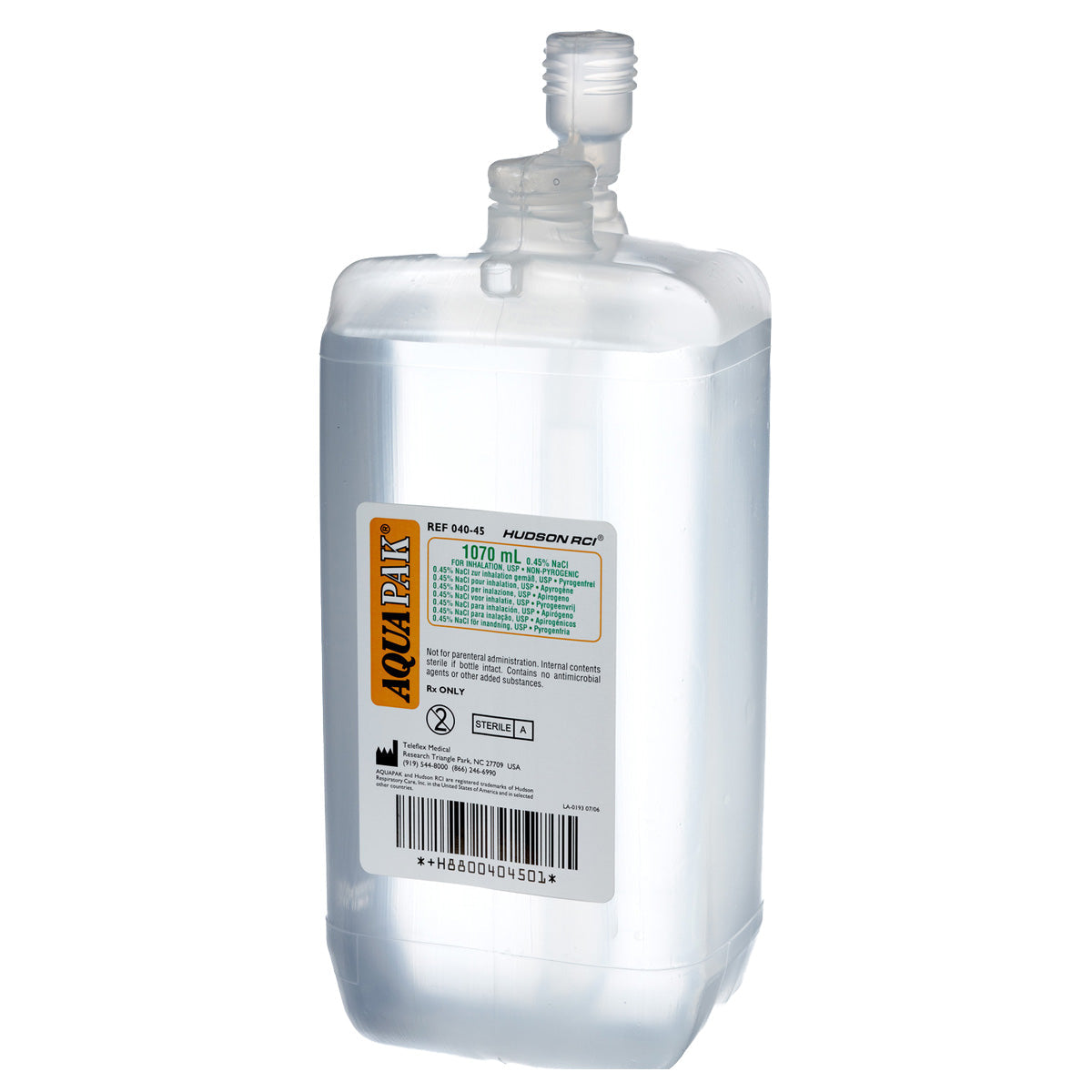 Aquapak Prefilled Nebulizer, with 0.45% Saline, 1070 mL 1 Each