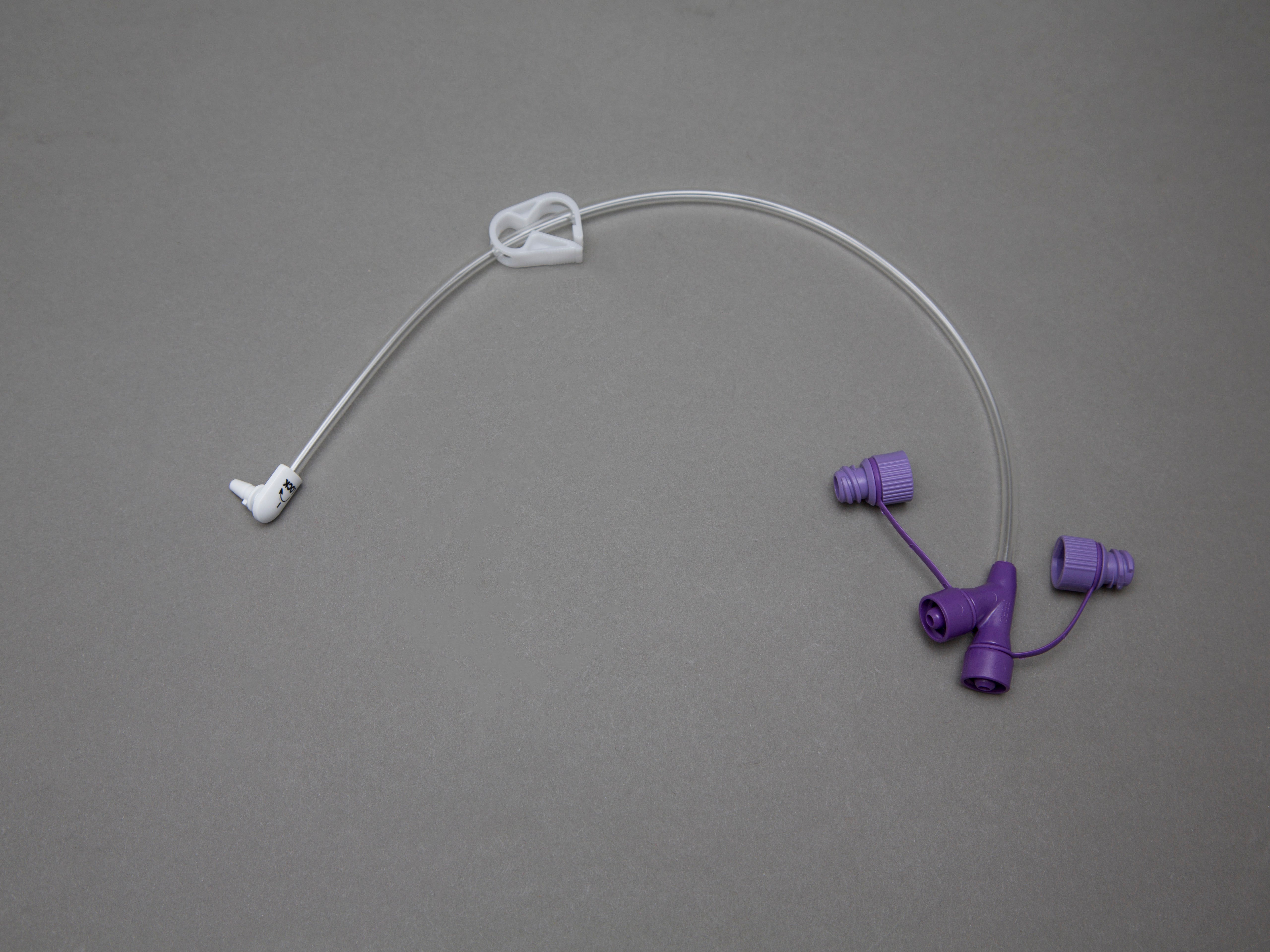 Universal Low Profile Feeding Tube Extension set 12" Dual ENFit Port Right Angle 1 Each