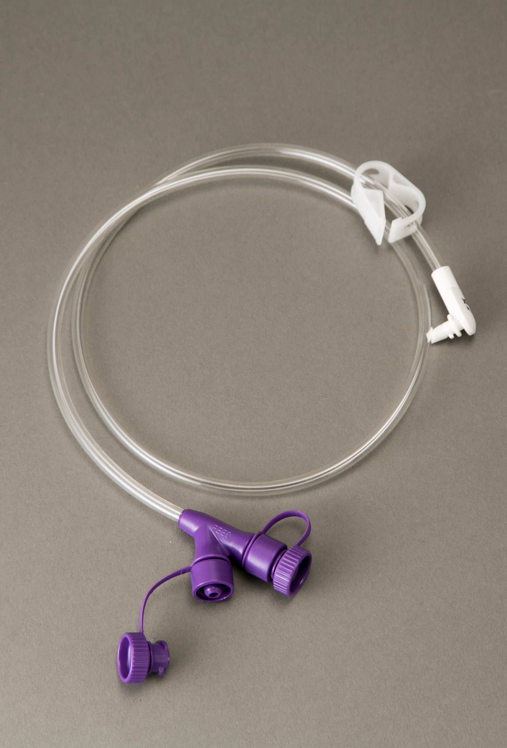 Universal Low Profile Feeding Tube Extension set 24" Dual ENFit Port Right Angle 1 Each