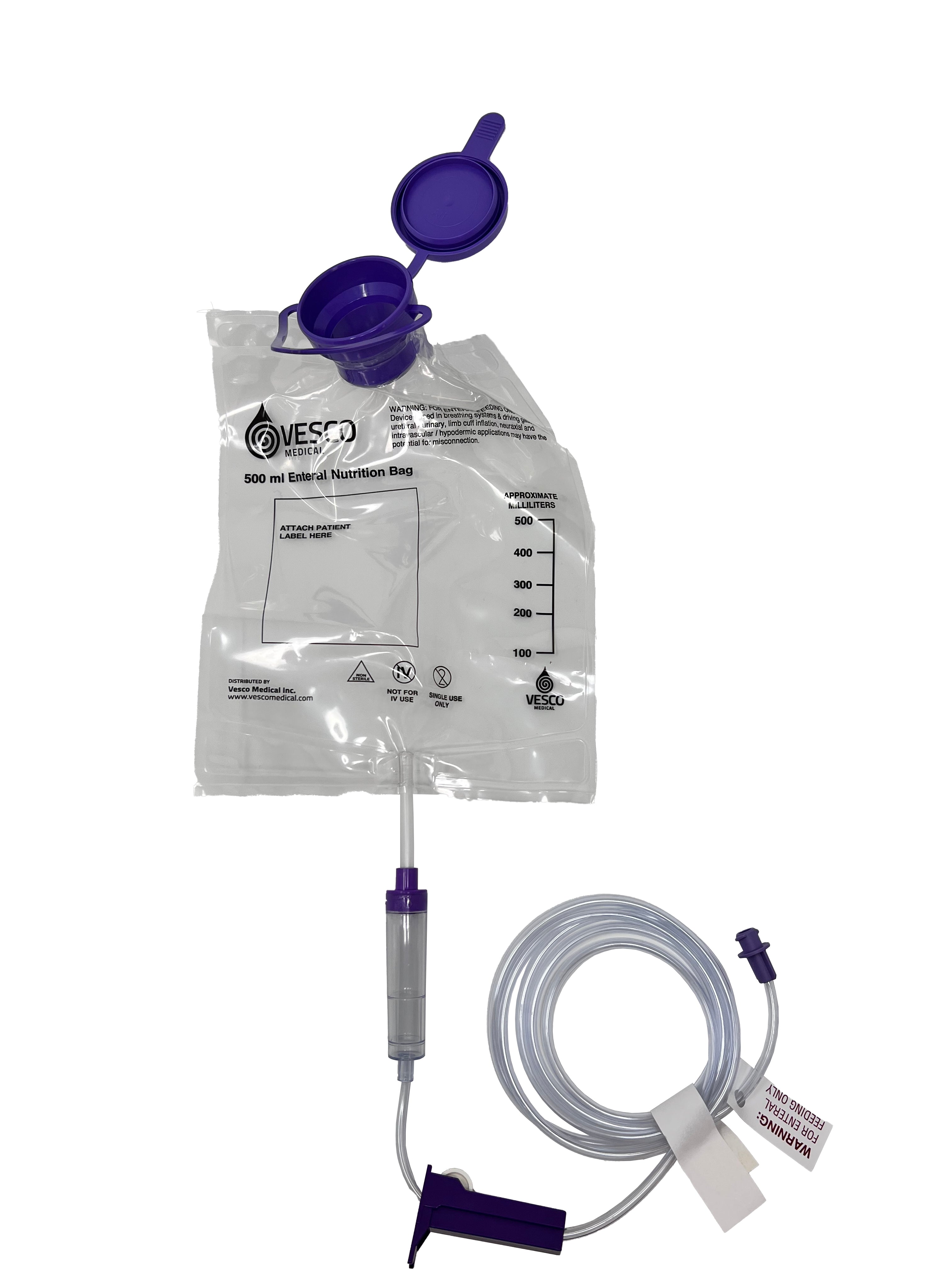 500mL Gravity Feed Transition Set with ENFit Connector 1 Each