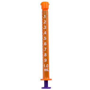 Vesco ENFit Low Dose Tip Syringe, Amber, Non-Sterile, 1 mL