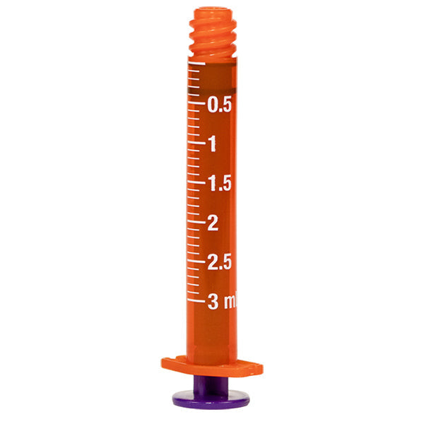 Vesco ENFIt Low Dose Tip Syringe, Amber, Non-Sterile, 3 mL