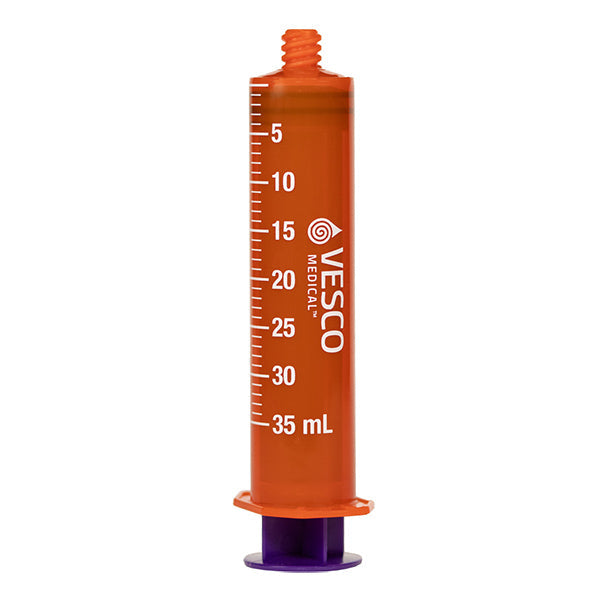 Vesco ENFit Tip Syringe, Amber, Non-Sterile, 35 mL