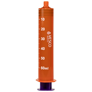 Vesco ENFit Tip Syringe, Amber, Non-Sterile, 60 mL