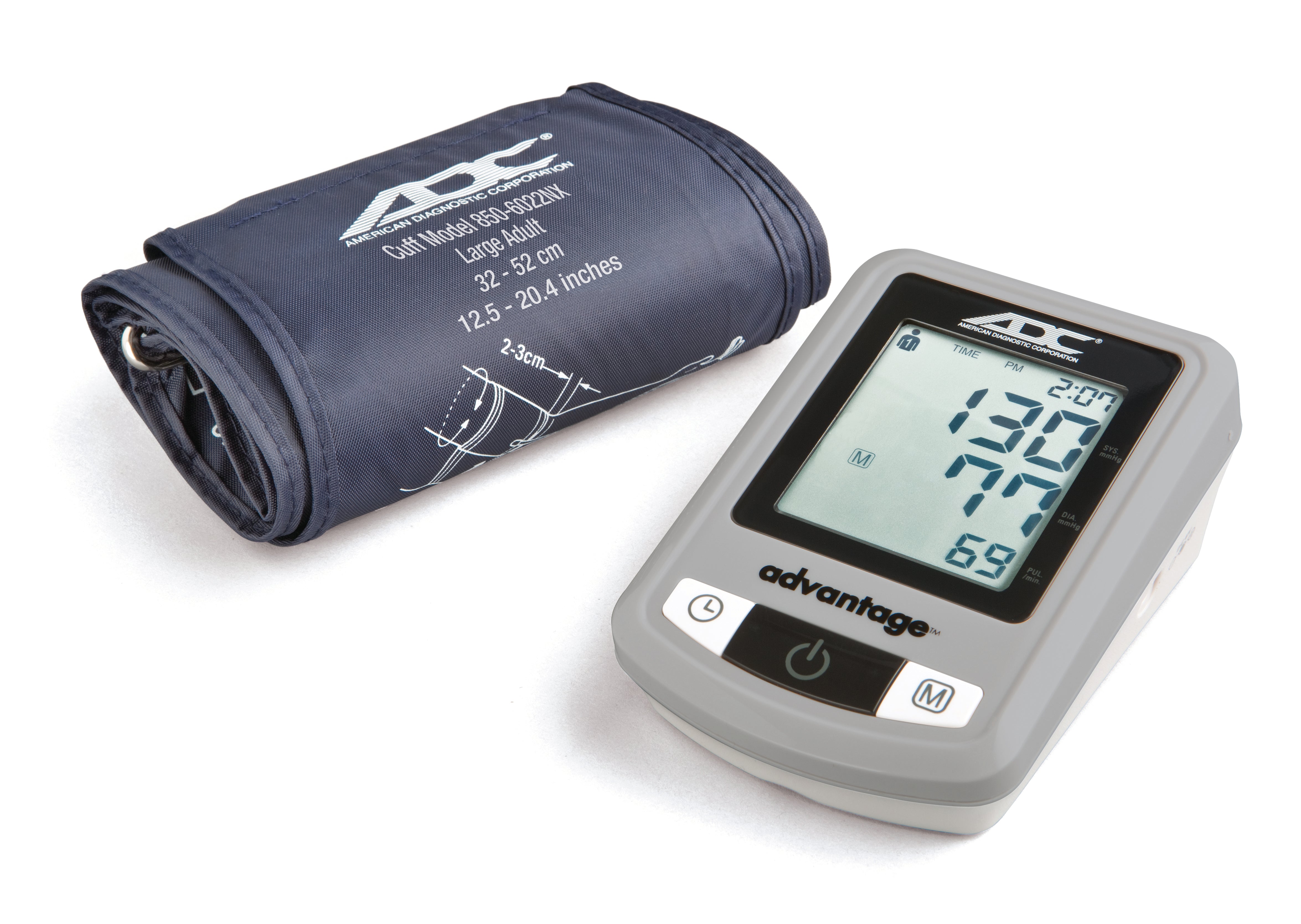 Advantage Automatic Digital Blood Pressure Monitor, Large Adult, Navy, Latex Free 1 Each