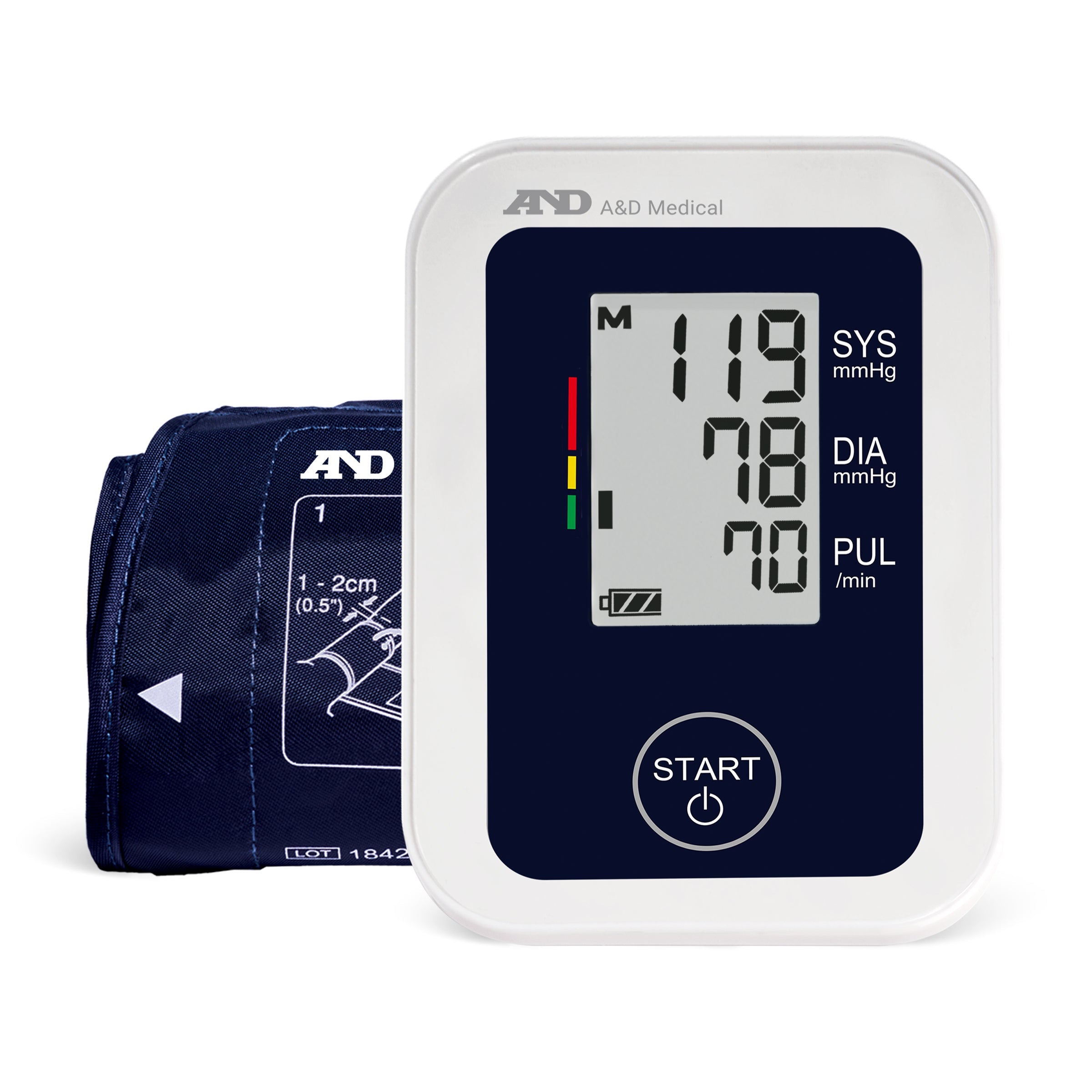 A & D Medical Essential One Button Blood Pressure Monitor with Batteries 1 Each