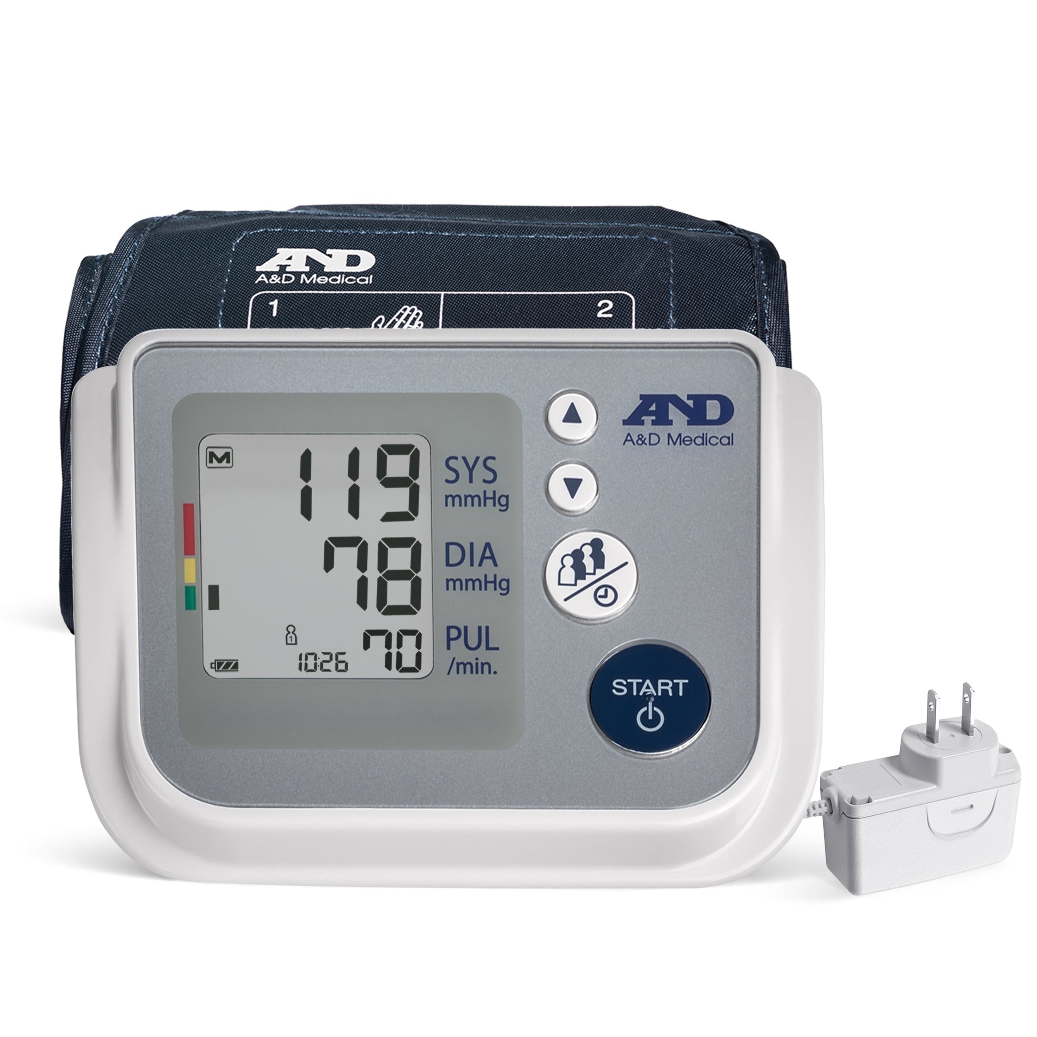 A & D Medical Multi-User Upper Arm Automatic Blood Pressure Monitor with AccuFit Plus Wide Range Cuff 1 Each