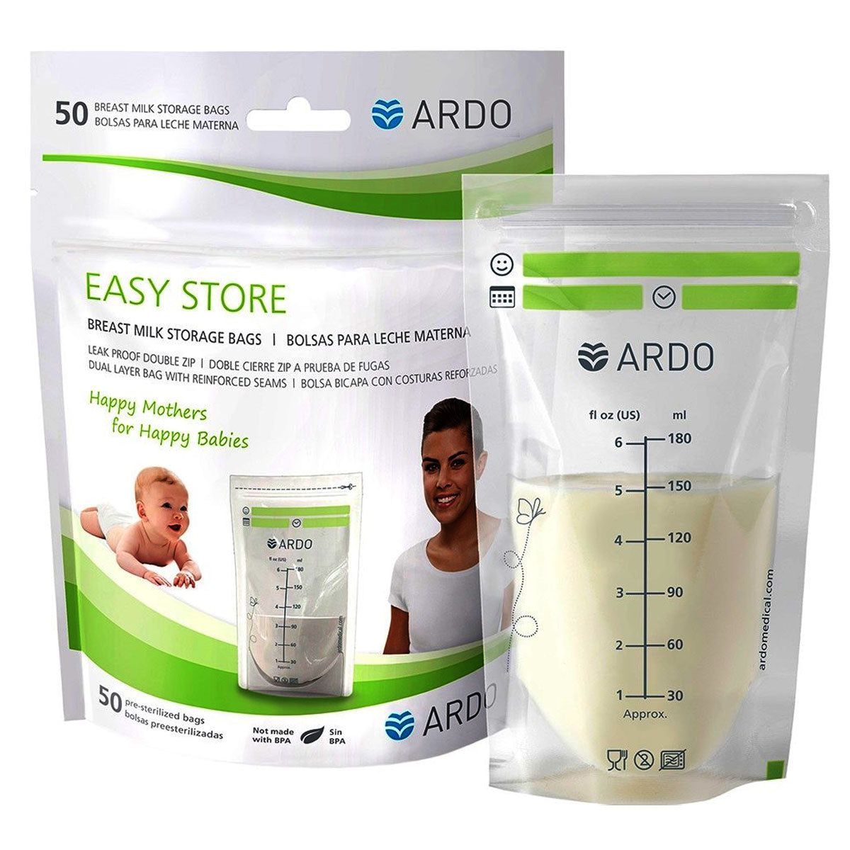 Easy Store Breast Milk Storage Bags, Bulk 50 Box