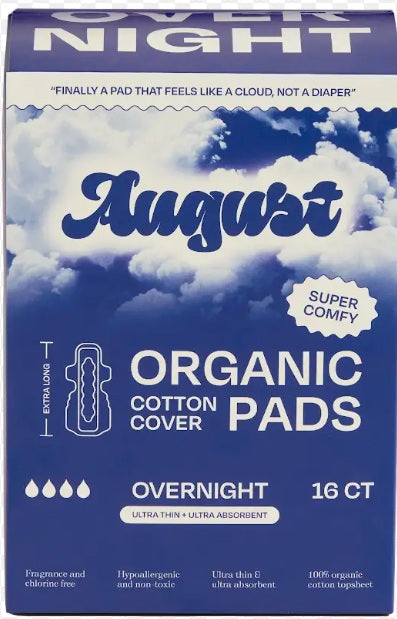 August Overnight Pads, 16 ct 16 Box