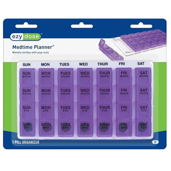 1-Day-at-a-Time Pill Organizer 8" x 5" x 3/4" 1 Each