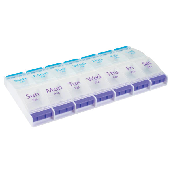 1-Day AM/PM Push Button Pill Reminder 4-1/2" x 8-3/4" X-Large 1 Each