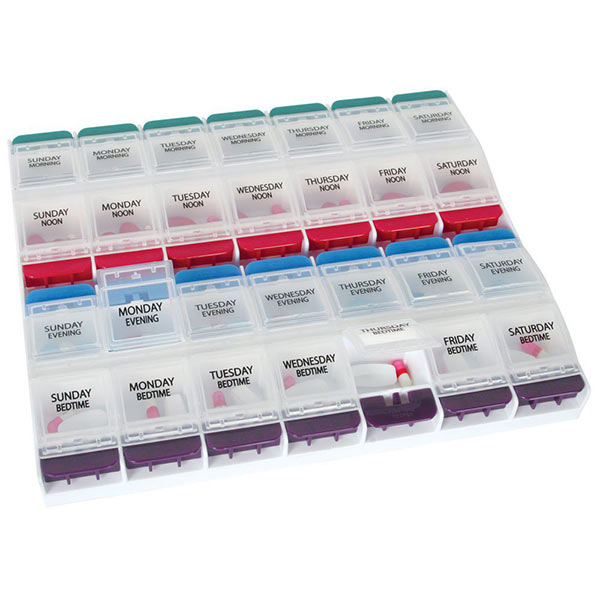 Apothecary Products EZY Dose Weekly Push Button Medtime Planner 3XL 1 Each