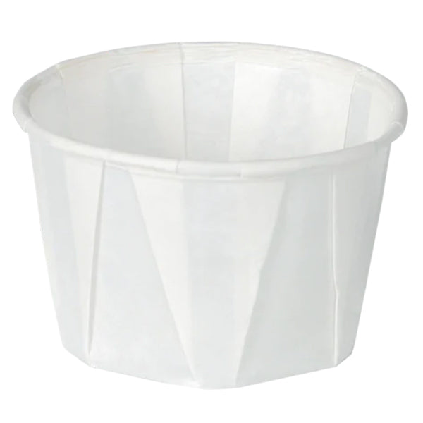 Paper Souffle Cup, 1/2 oz., Regular, White, 250 Cups Per Tube. 1 Each