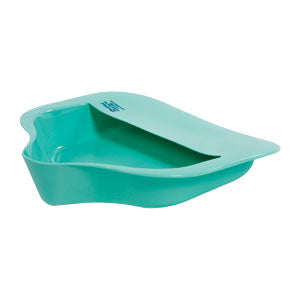 Alimed Bariatric Bed Pan w/ Anti-Splash, 15" L x 14-1/4" W x 3" H, Mint Green, Plastic, 1200 lb Weight Limit