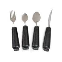 Alimed Grip Utensil Set, Black (4 piece)