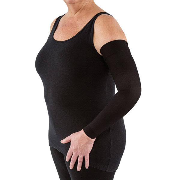 JOBST Bella Strong Compression Arm Sleeve with Silicone Dot Band, 15-20, Regular, Size 6, Black 1 Each