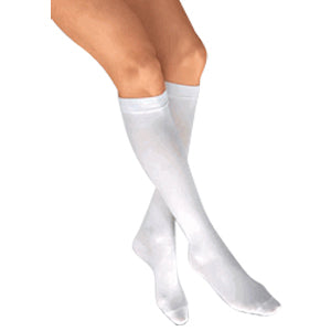 Anti-EM/GP Anti-Embolism Knee-High Seamless Elastic Stockings Large, White 1 Each