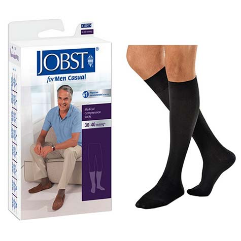 Knee-High Men's CasualWear Compression Socks Medium Tall, Black 1 Each