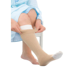 UlcerCare Knee-High Compression Stockings with Liner, Medium, Beige 1 Each